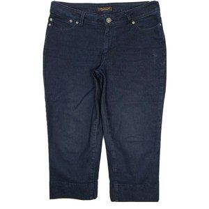 The Limited Cropped Jeans Womens Size 8 Dark Wash Blue Denim Y2K Original